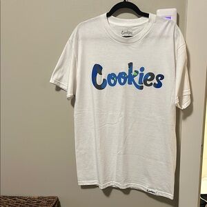 Cookies White T-Shirt with Blue Logo